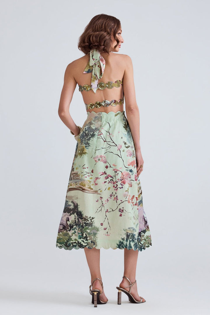 Swan Cotton Midi Dress - Zabella