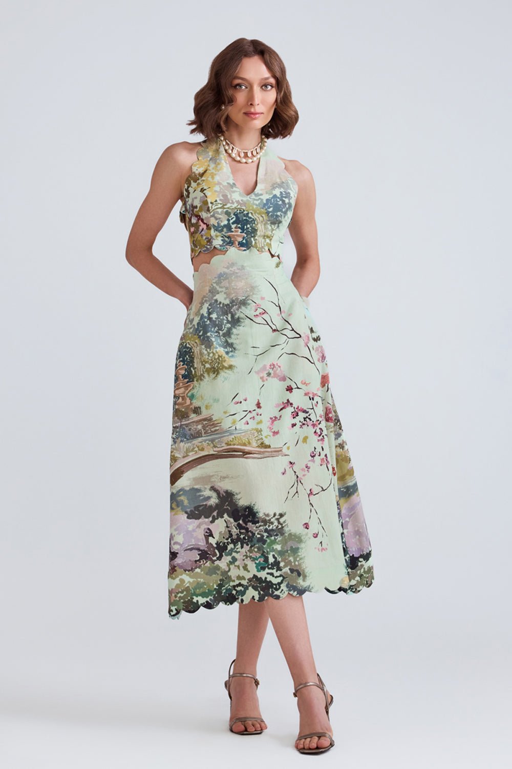 Swan Cotton Midi Dress - Zabella