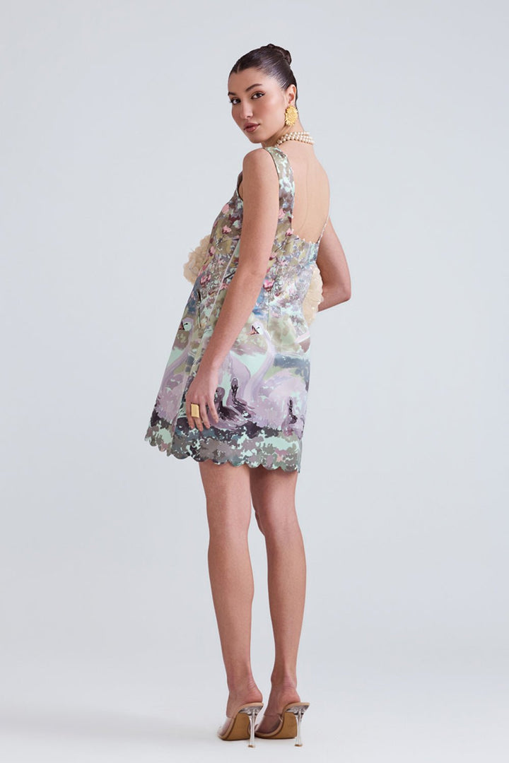Swan Green Mini Dress - Zabella
