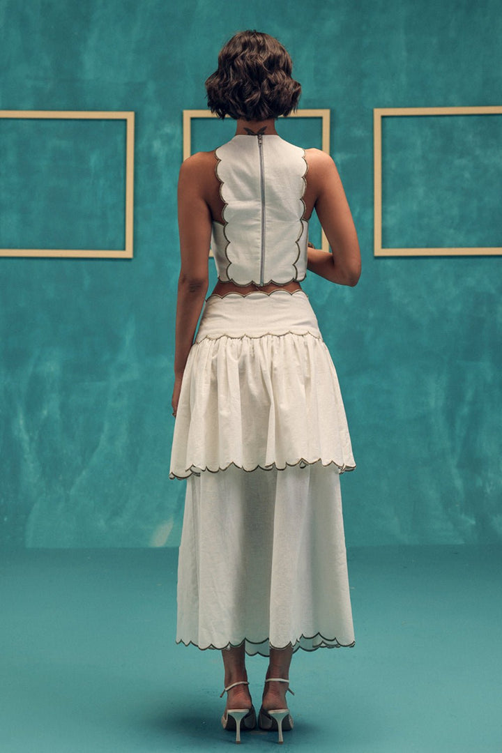 Sway Embroidered Linen Skirt - Zabella