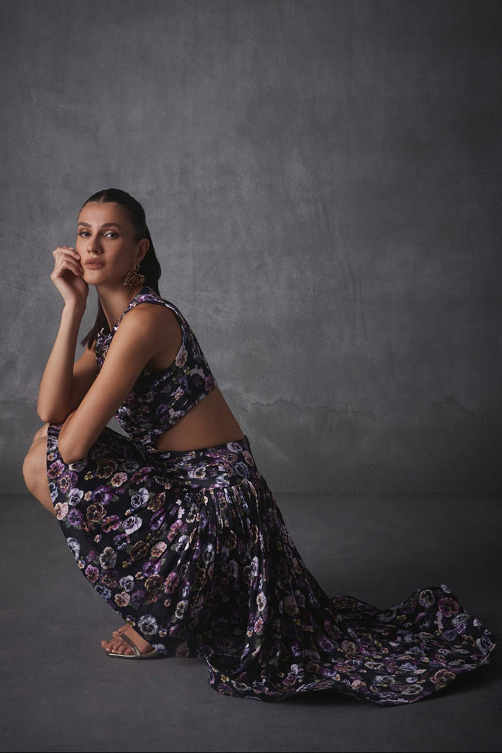 Tess Printed Satin Dress - Zabella