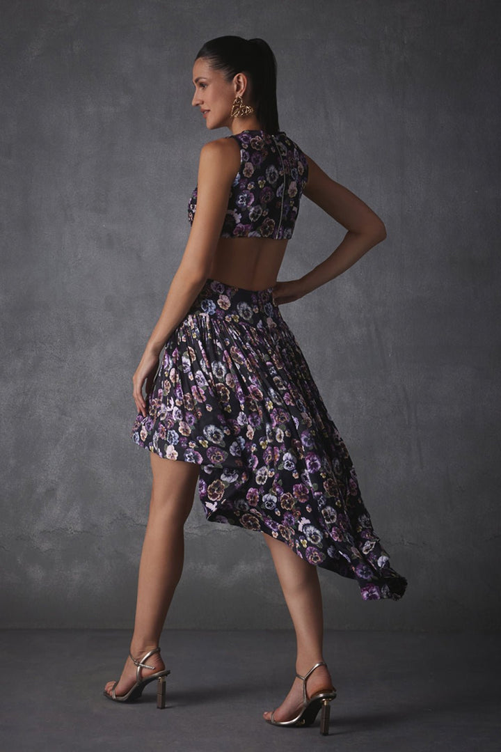 Tess Printed Satin Dress - Zabella