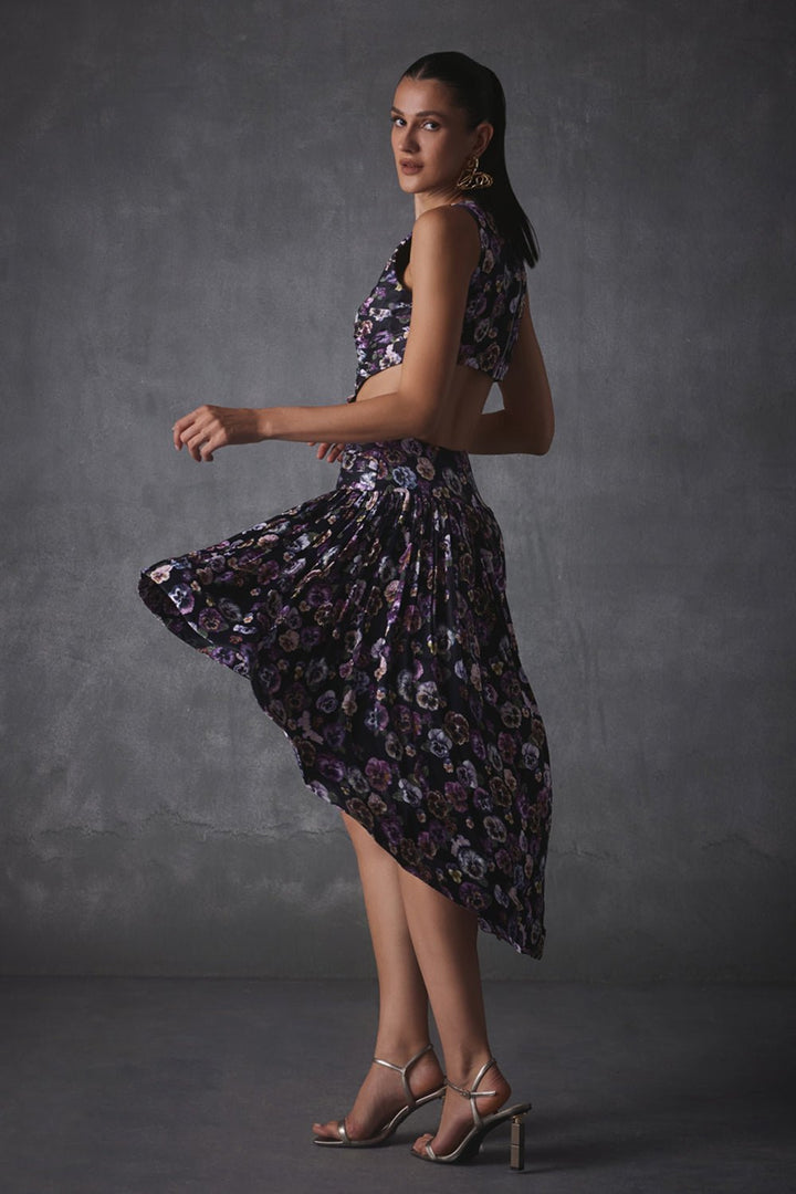 Tess Printed Satin Dress - Zabella