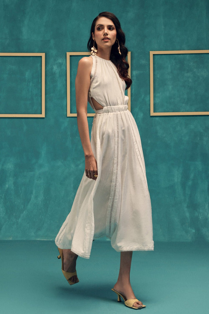 Valley Flared Cotton Midi Dress - Zabella