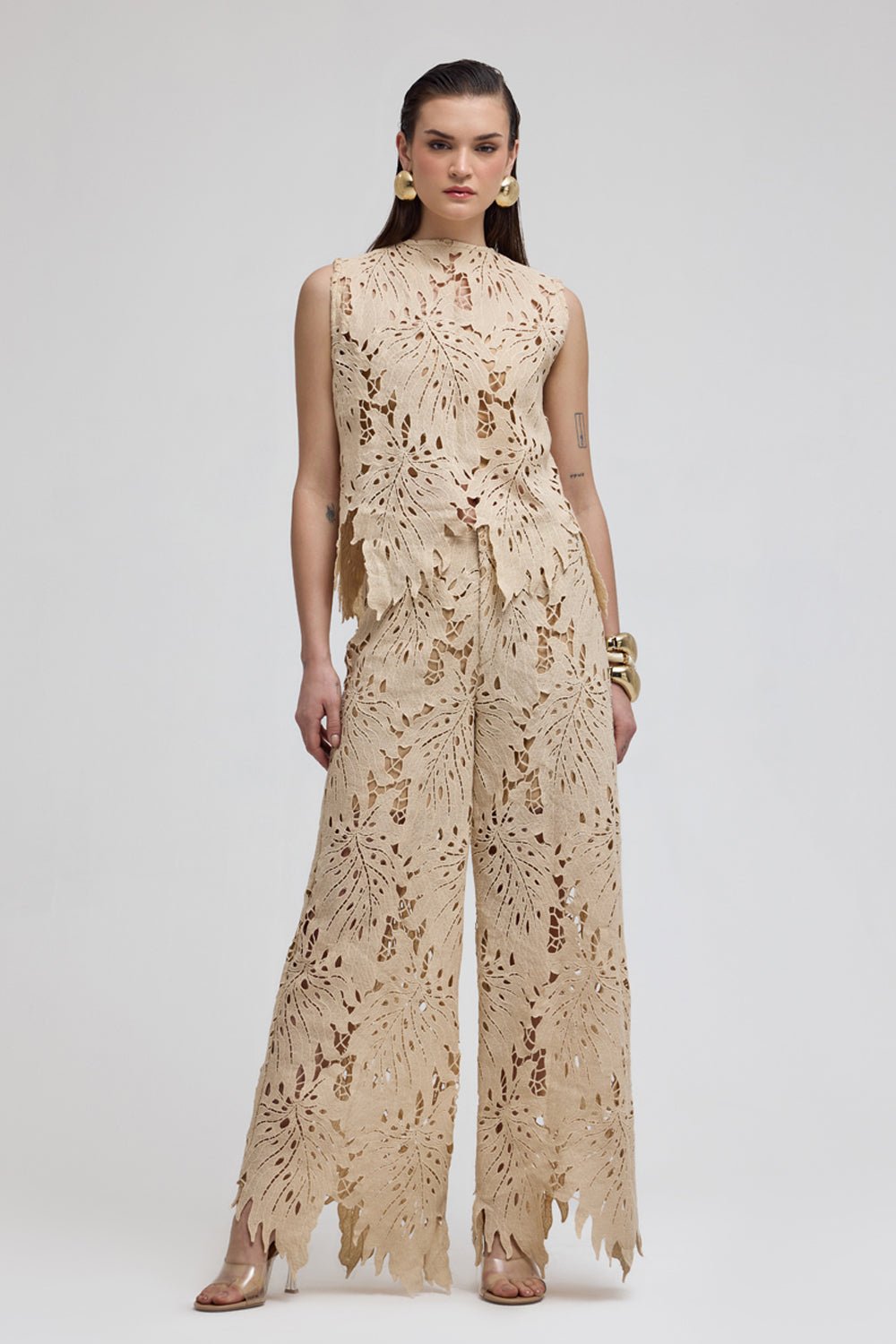 Venice Beige Lace Co - ord Set - Zabella
