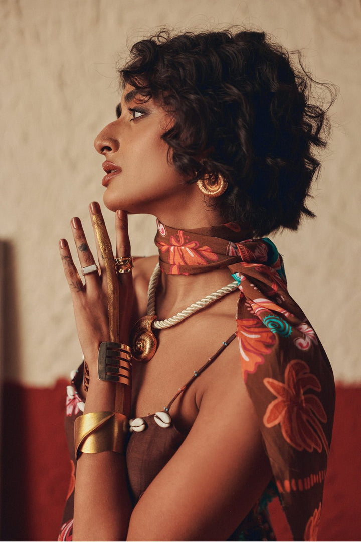 Wanderfolk Halter Midi Dress - Zabella