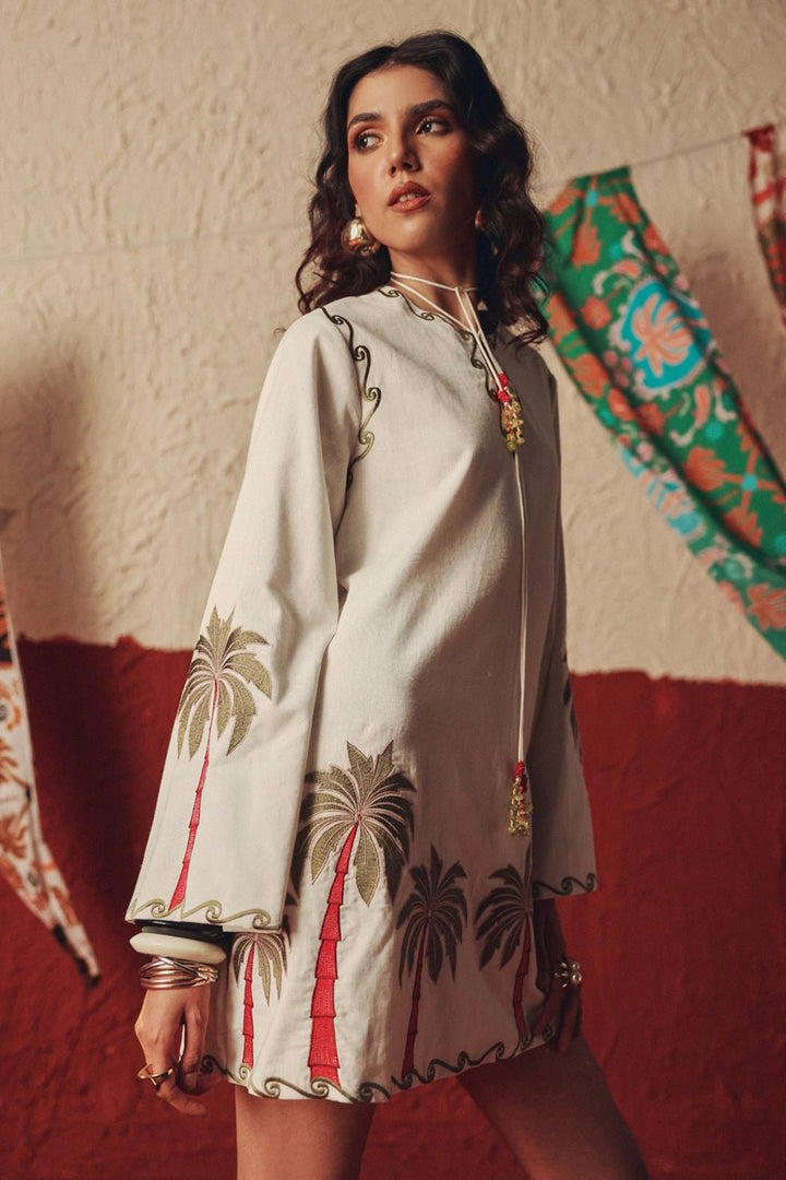 Wild Roots White Handcrafted Linen Mini Dress - Zabella